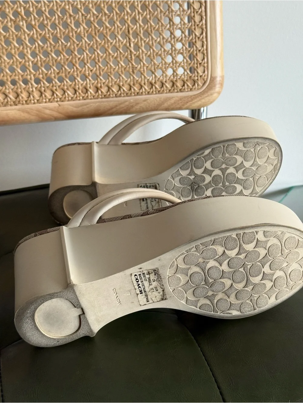 Coach Franki Signature Platform Wedge Flip Flops – Size 7
